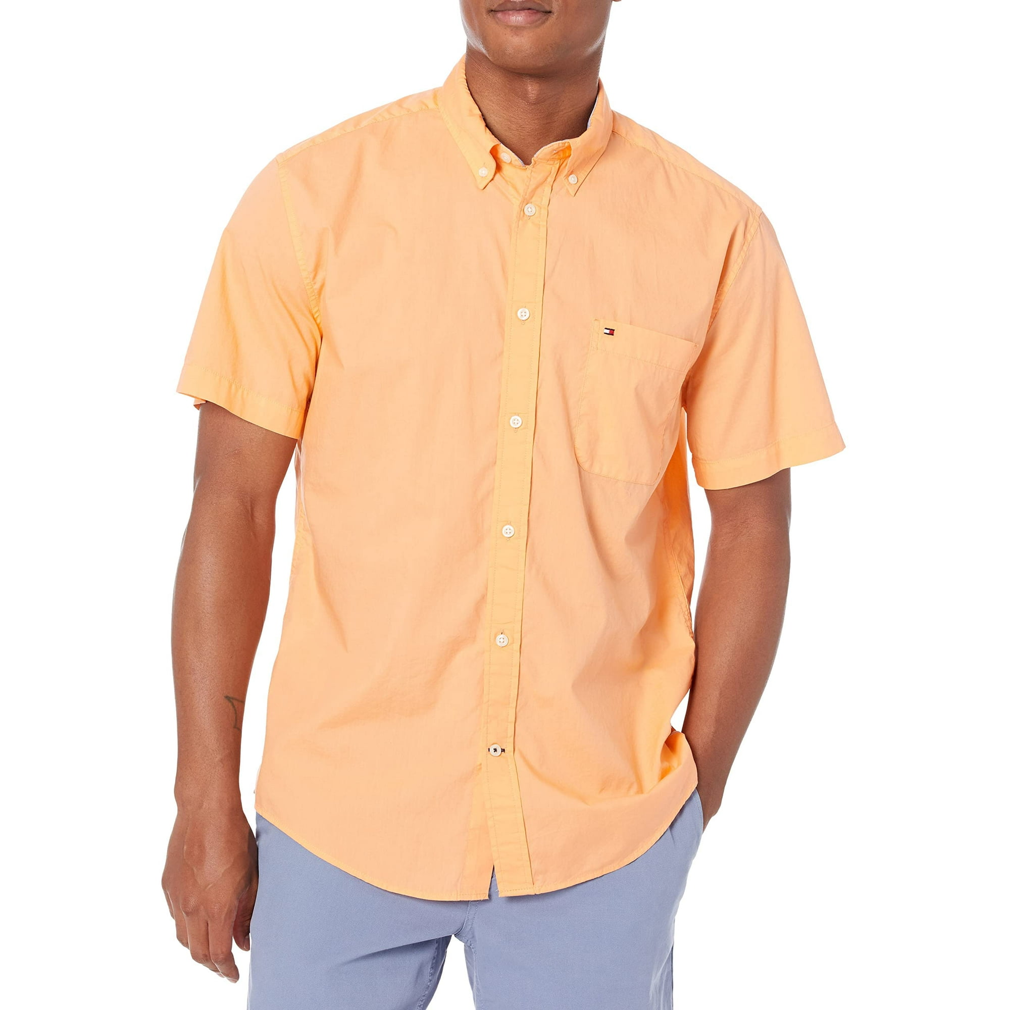 Camisa Tommy Hilfiger Para Hombre, Manga Corta, Corte Clásico, Algodón