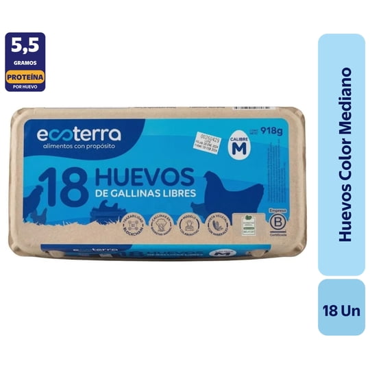 Huevos De Campo Y Gallina Libre Mediano Color 18 Un Ecoterra