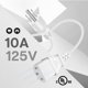 thumbnail image 2 of Cable de alimentación TNP Universal NEMA 5-15P a IEC320C13 de 1,8 m, blanco, 2 of 6