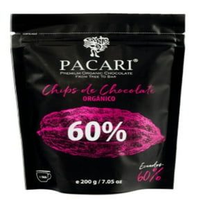 Chips Cobertura Chocolate Pacari 60% Cacao 200Gr Orgánico