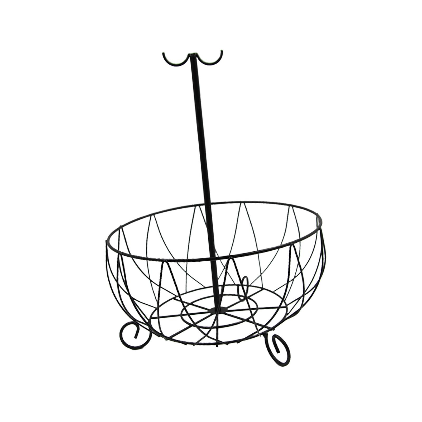 Bothyi - Soporte Para Frutero Con Colgador De Plátano, Soporte Para Cesta De Frutas De Cocina, Grande, Negro