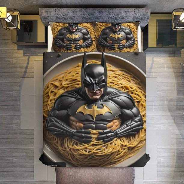 Batman Noodles Comforter Set for Kids Boys Teen Men Tween 3D Lightweight Microfiber Bedding Sets