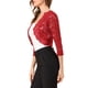 thumbnail image 4 of INSPIRE CHIC Chaquetas de Mujer de Encaje Floral Cárdigan de 3/4 Mangas Cubierta Transparente Rojo Escarlata XL, 4 of 7