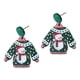 thumbnail image 1 of Pendientes De Navidad Para Mujer, Diseño Divertido De Joyería Para Fiesta, Navidad, Muñeco De Nieve, Color Verde, 1 of 5