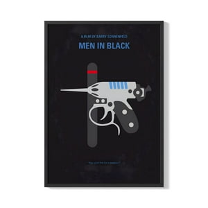 Creango - Cuadro Poster Enmarcado Hombres De Negro Decorativo