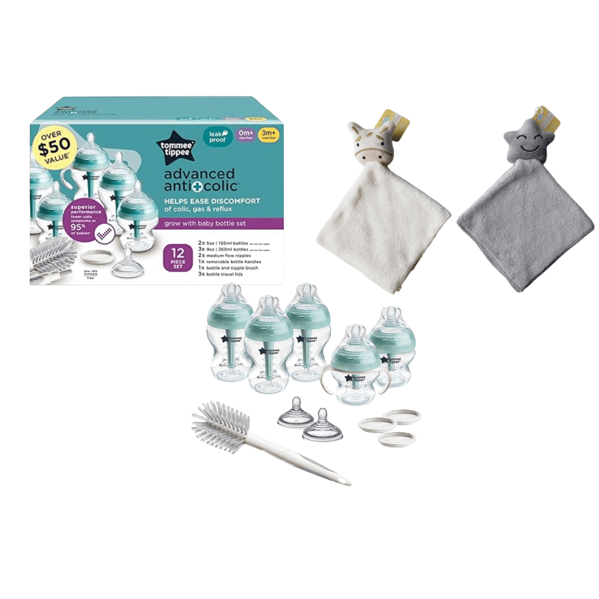 Set Biberones Tommee Tippee Advanced Anticolic Kit 12 Piezas Recién Nacido