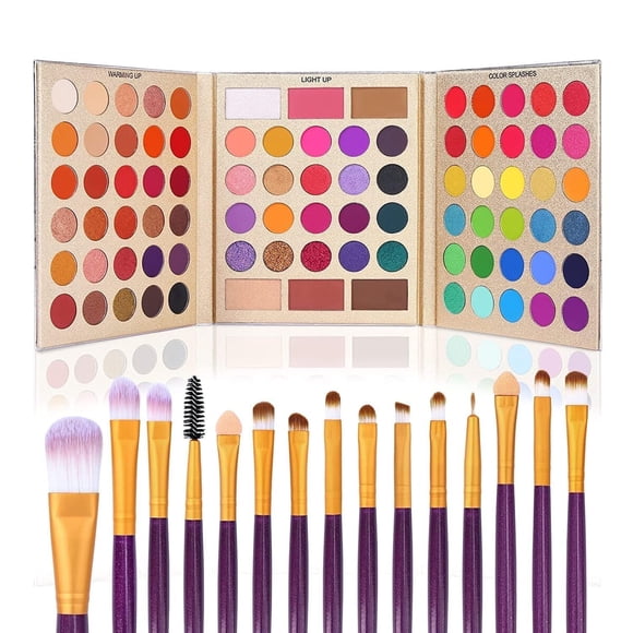 Paleta de sombras UCANBE 86 tonos y 15 brochas