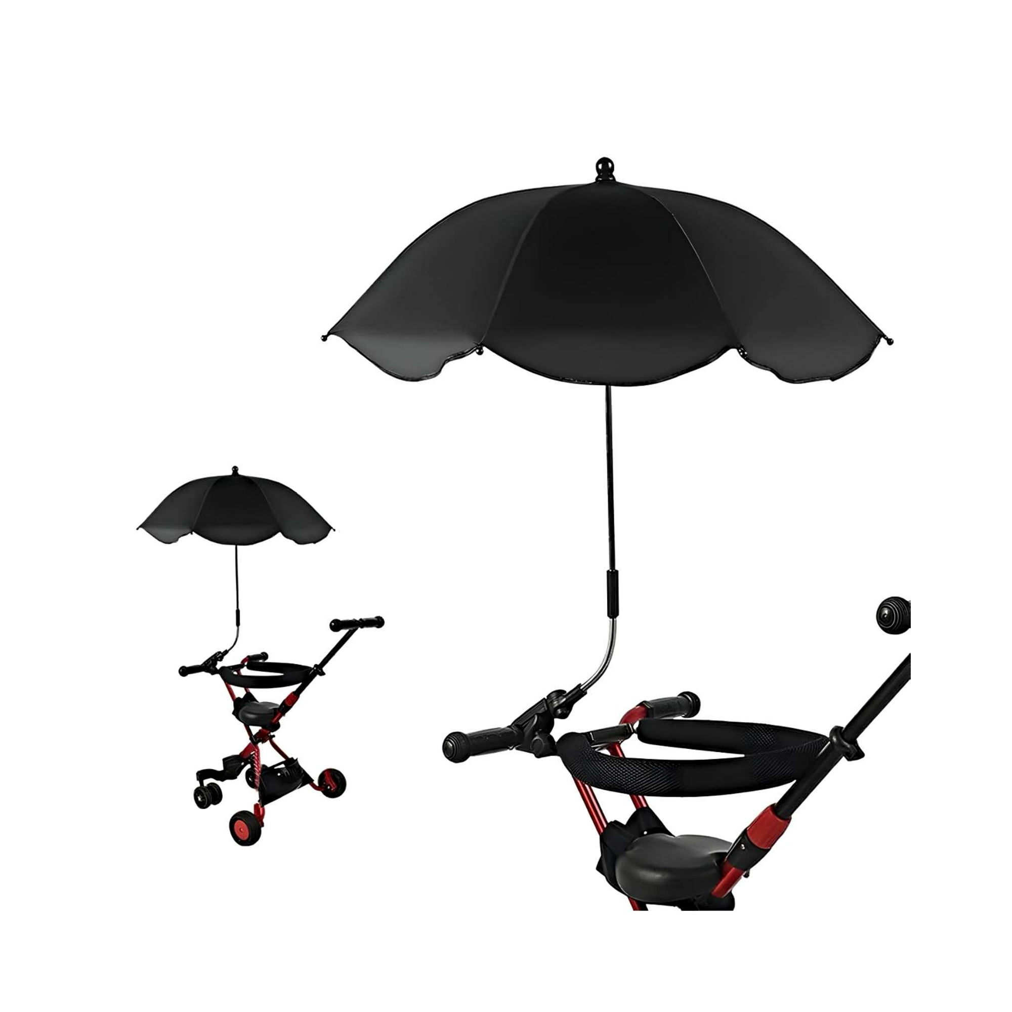 Bebesuni - Sombrilla Protectora Uv Para Cochecito De Bebé Negro