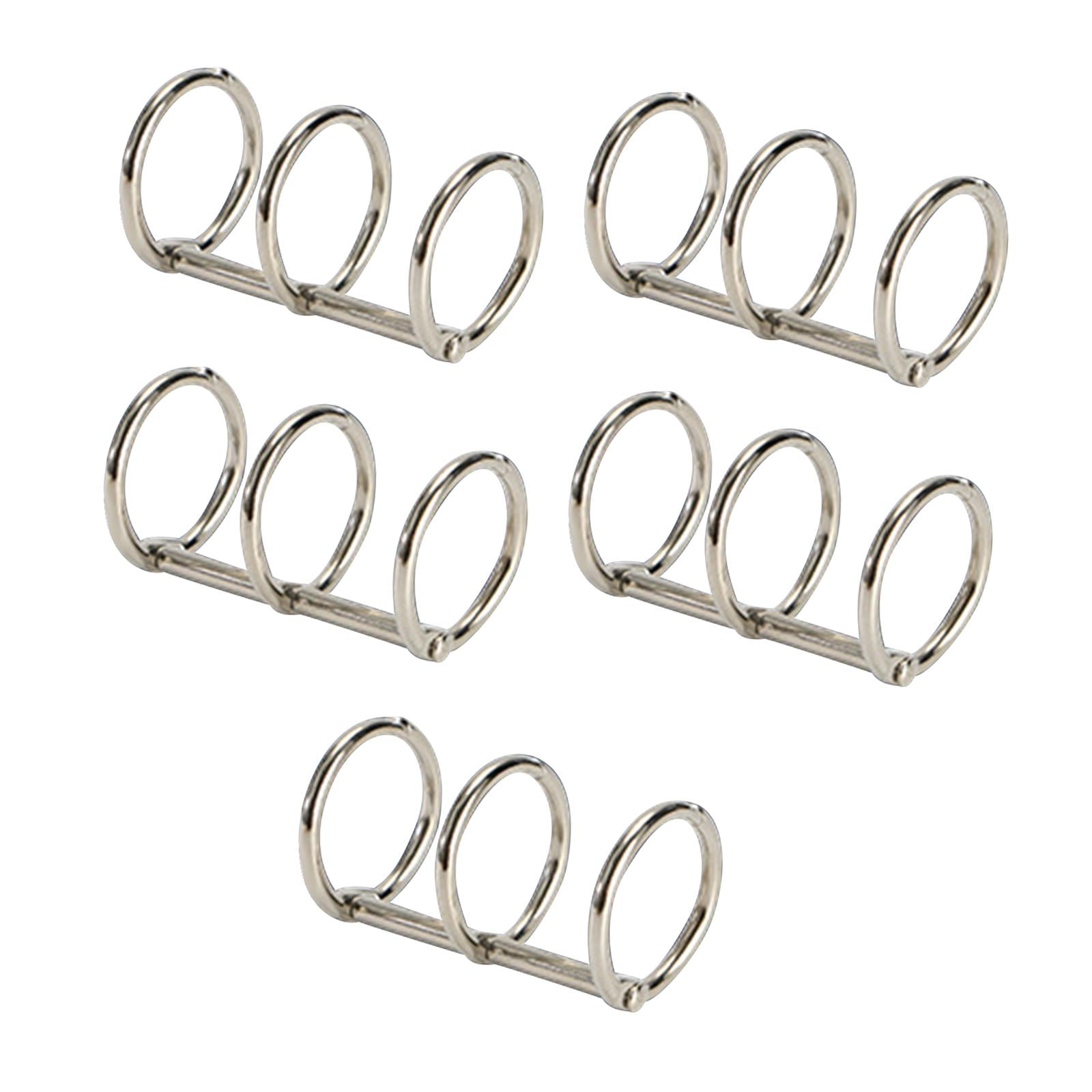 Magideal - Carpetas De Hojas Metálicas Sueltas De 5x3 Anillas, 3 Agujeros, Anillas Para Encuadernación De Hojas Metálicas Sueltas, Anillas Para Libros, Para , Plata 25mm