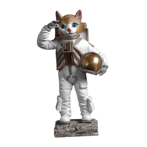 Magideal - Cat Astronaut Statue Sculpture Crafts Collectable Crafts Lindo Centro De Mesa De Espacio Independiente Para La Decoración Del Hotel Del Dormitorio