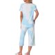 thumbnail image 3 of INSPIRE CHIC Conjunto de Pijama de Mujer con Tinte de Corbata Cuello en V Manga Corta Pantalones Capri Conjunto de Salón con Bolsillos 2XL Verde, 3 of 6