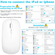 thumbnail image 2 of Mouse Inalámbrico Bluetooth Recargable con 2.4GHz – Conexión Dual, Silencioso, Ultra Delgado, Para Tablet, Laptop o PC – Color Blanco, 2 of 7