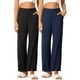 thumbnail image 1 of Pantalones de pijama de algodón para mujer INSPIRE CHIC, suaves y transpirables, pantalones de dormir con bolsillos y cintura elástica L Azul profundo y negro, 1 of 6