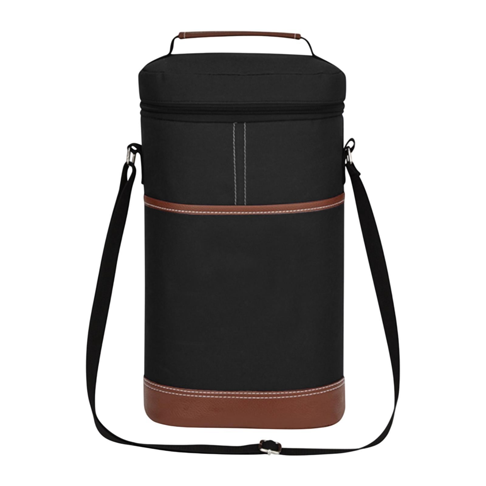 Magideal - Bolsa Para Vino, Fiambrera Resistente Al Desgaste, Práctica, Cómoda, Bolsa Térmica Para Alimentos Fríos Y Calientes, Bolsa Térmica Aislada Para El Tra Negro
