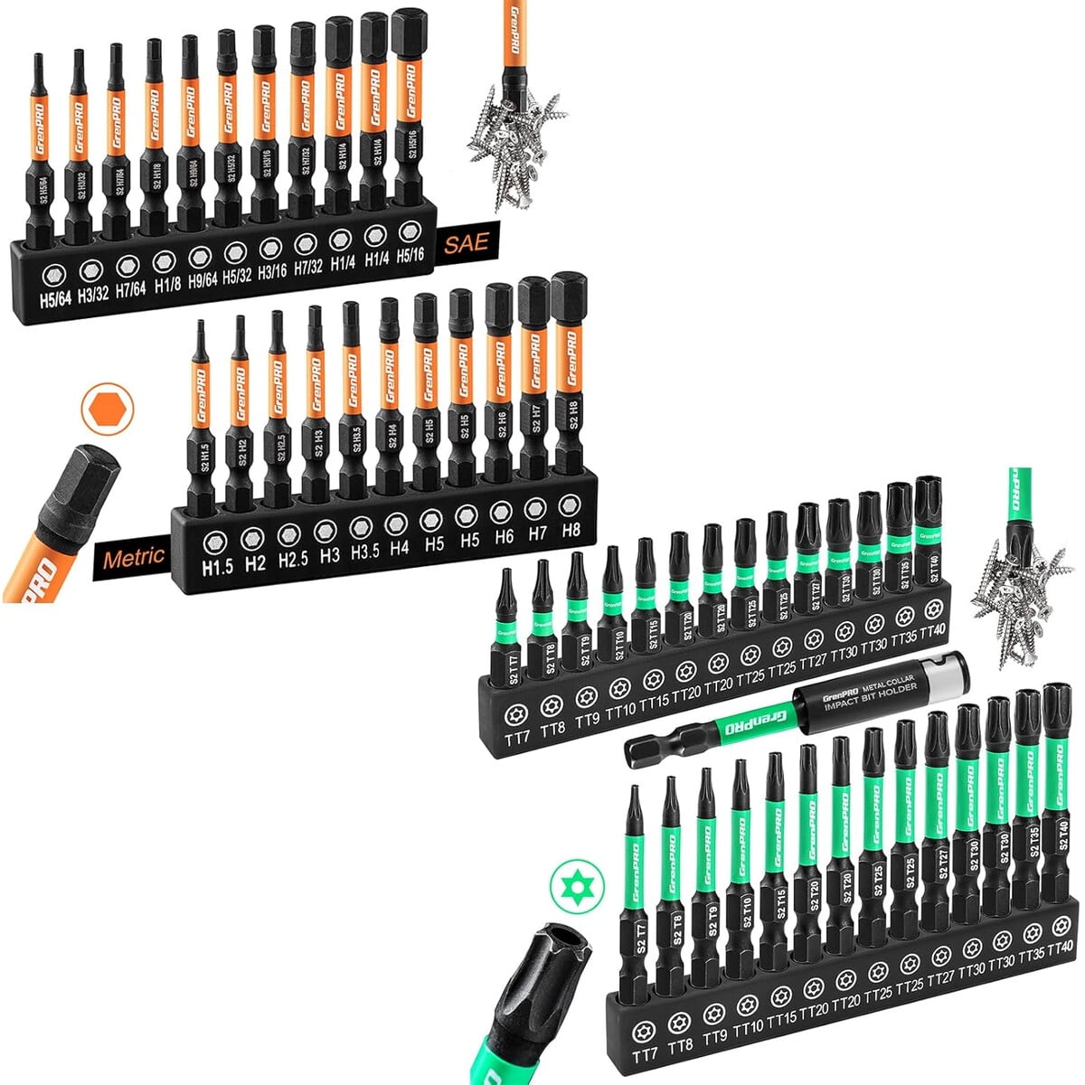 Set Puntas Allen Torx Grenpro 51 Piezas Acero S2
