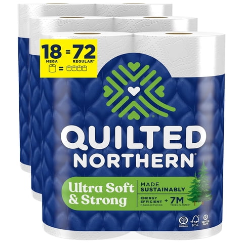 Quilted Northern - Papel Higiénico Acolchado Northern Ultra Soft & Strong 18 Mega