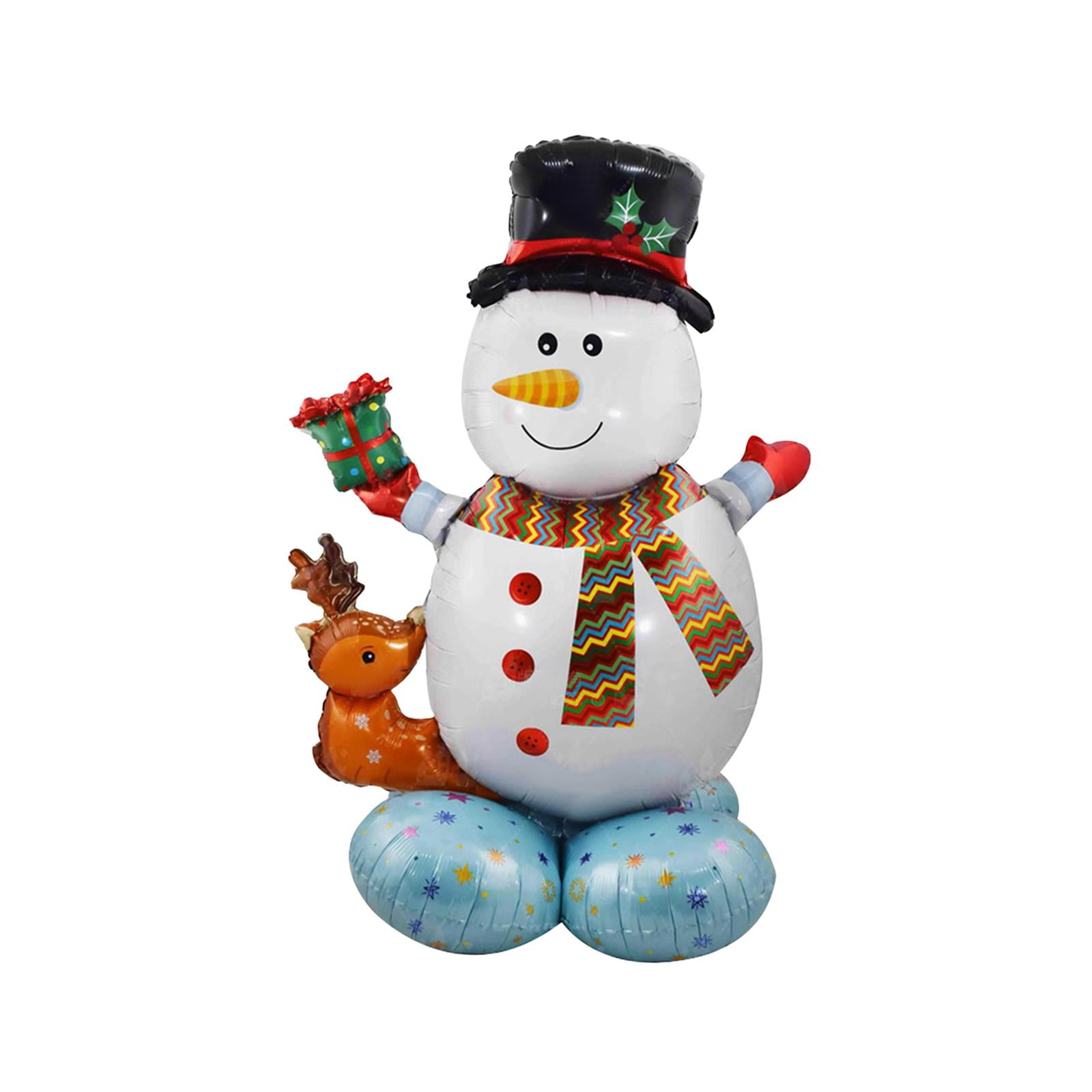 Magideal - Globo De Navidad Grande, Globo De Navidad Para Niños Y Adultos, Accesorios Para Fotos, Regalo De Navidad, Globo De Pie Para Suministros De Fiesta, Cés Muñeco De Nieve Alce 98x123cm
