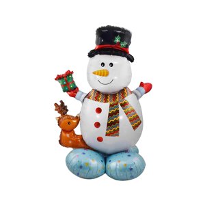 Magideal - Globo De Navidad Grande, Globo De Navidad Para Niños Y Adultos, Accesorios Para Fotos, Regalo De Navidad, Globo De Pie Para Suministros De Fiesta, Cés Muñeco De Nieve Alce 98X123Cm