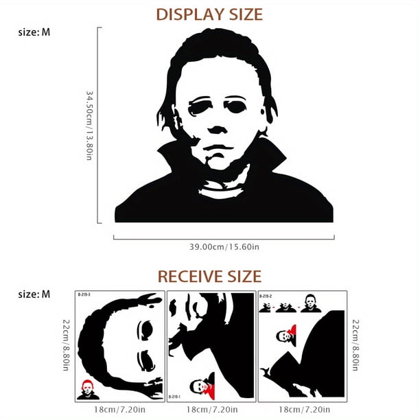 1pc Michael Myers Halloween Decals - Funny Living Room Sticker for Car and Home - Vinyl Art Decor for Door and Mirror