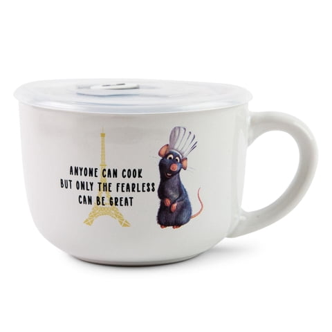 Taza Para Sopa Disney Pixar Ratatouille, Cerámica, 710 Ml, Con Tapa