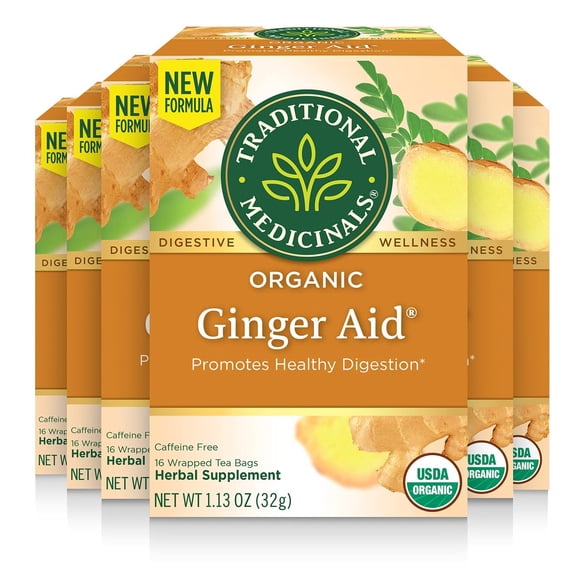 Té Tradicional Medicinals Orgánico de Jengibre para la Digestión, 96 Bolsitas