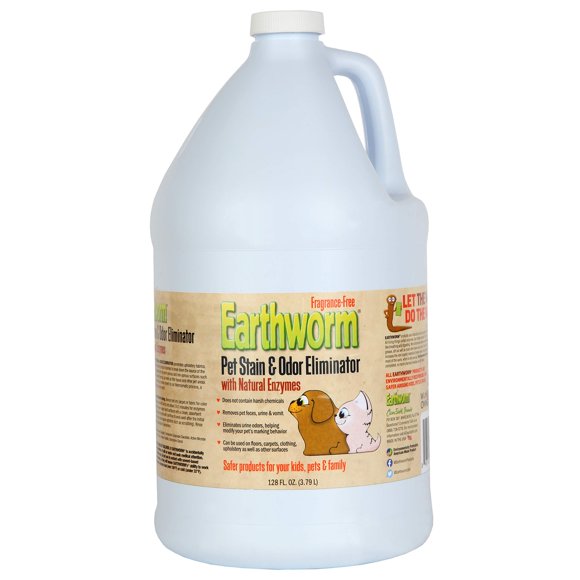 Removedor de manchas y olores para mascotas Earthworm 3,8 L sin fragancia