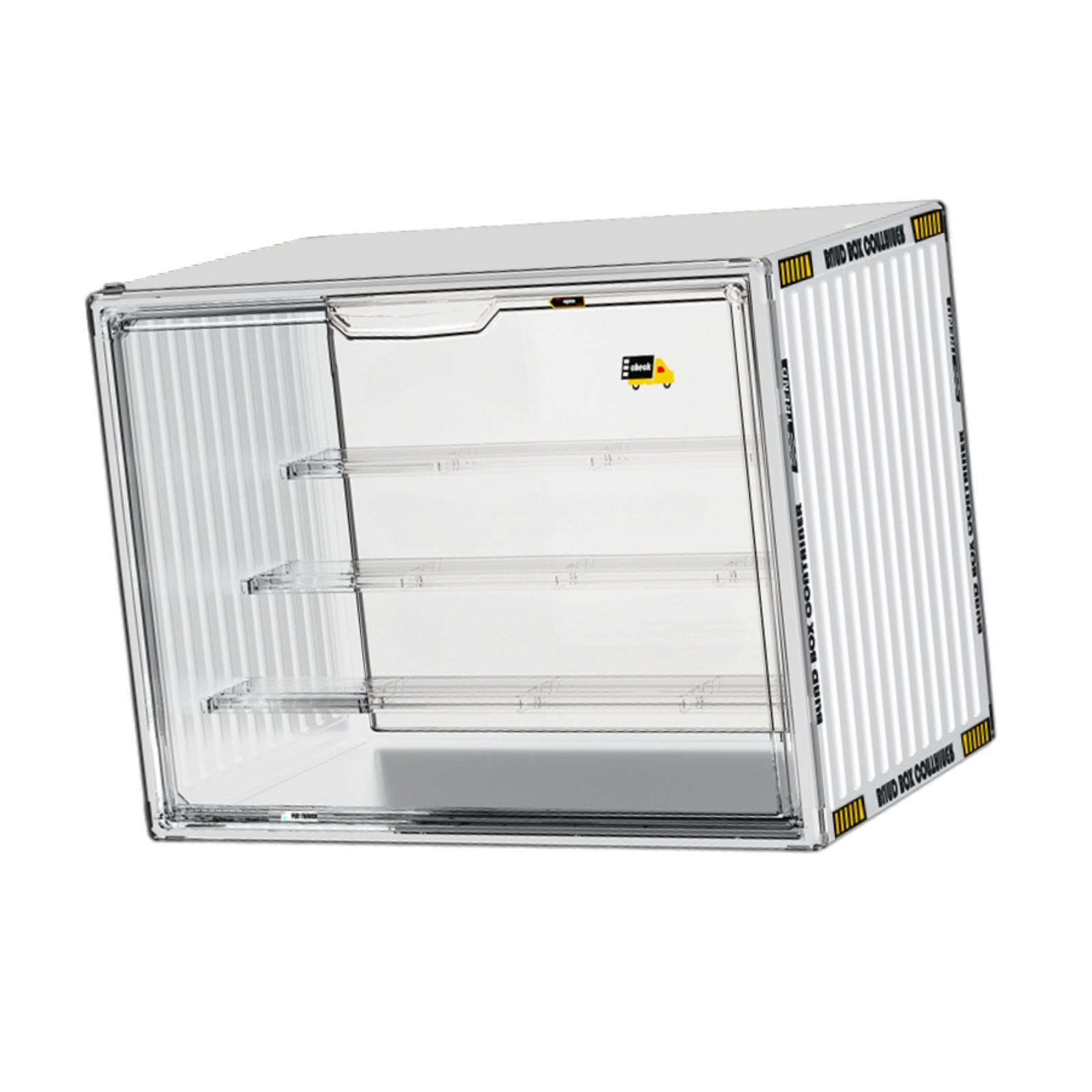 Magideal - Visualización De Visualización Acrílica Para La Visualización De Obstáculos De Recolección De La Pantalla De Figura Con Puerta Apilable Para Juguetes Blanco Grande