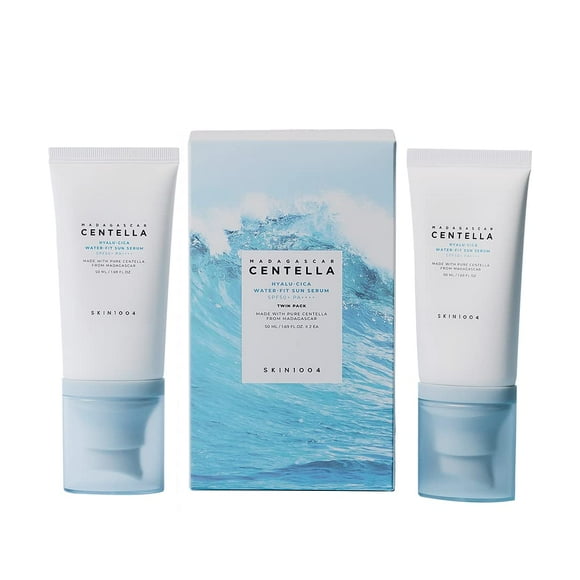 Madagascar Centella Hyalu-cica Suero Solar Water-fit Spf 50+ Pa++++ Paquete De 2