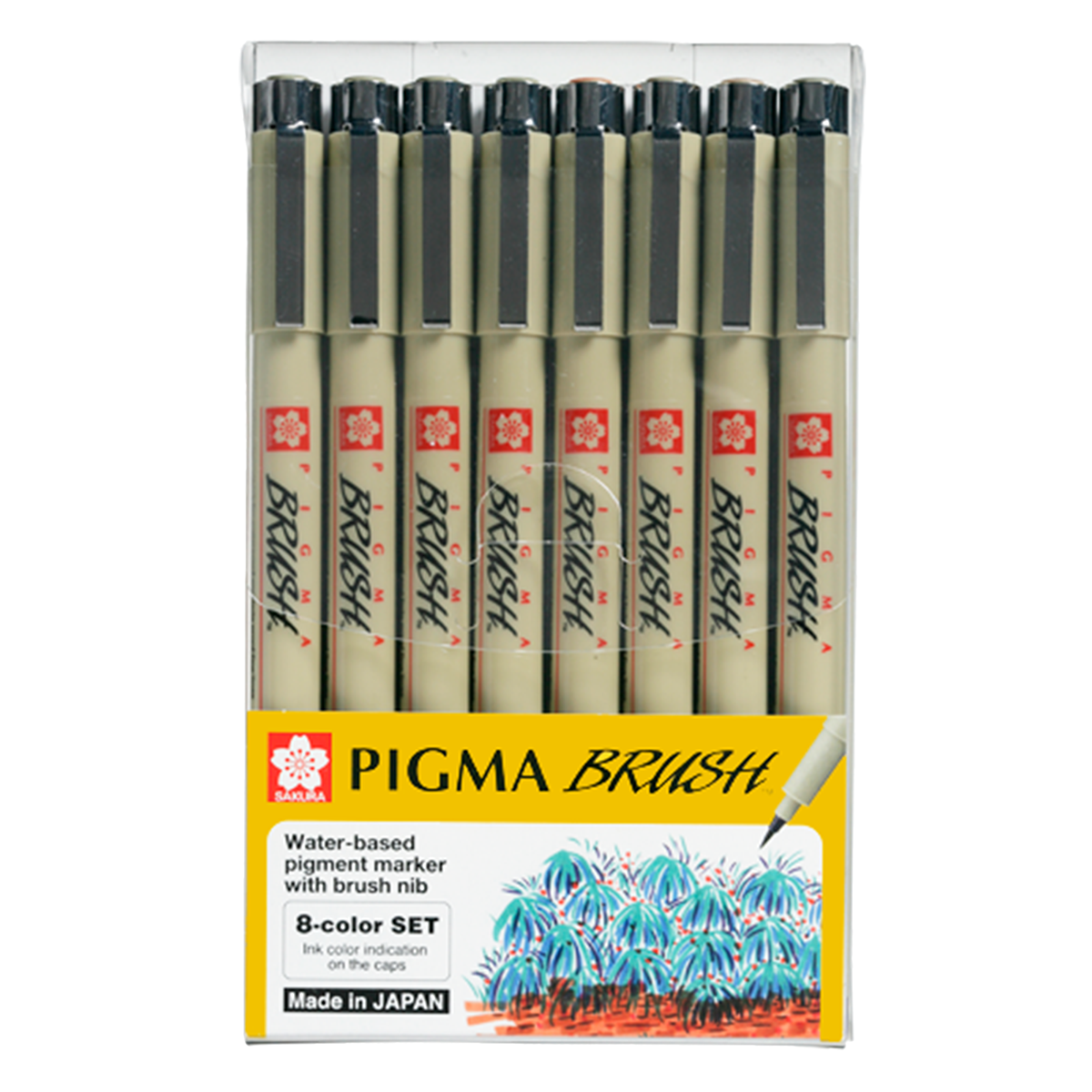 Plumones Punta Pincel Sakura Pigma Set 8 Colores