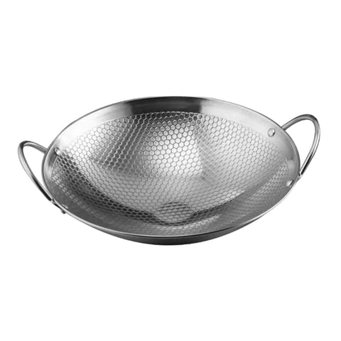 Bothyi - Sartén Antiadherente Wok De Fondo Redondo, Sartén Para Cocina De Restaurante, 9 Pulgadas