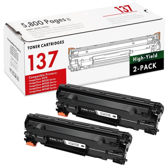 Cartucho de tóner FristGlory 137 negro, paquete de 2, compatible con Canon