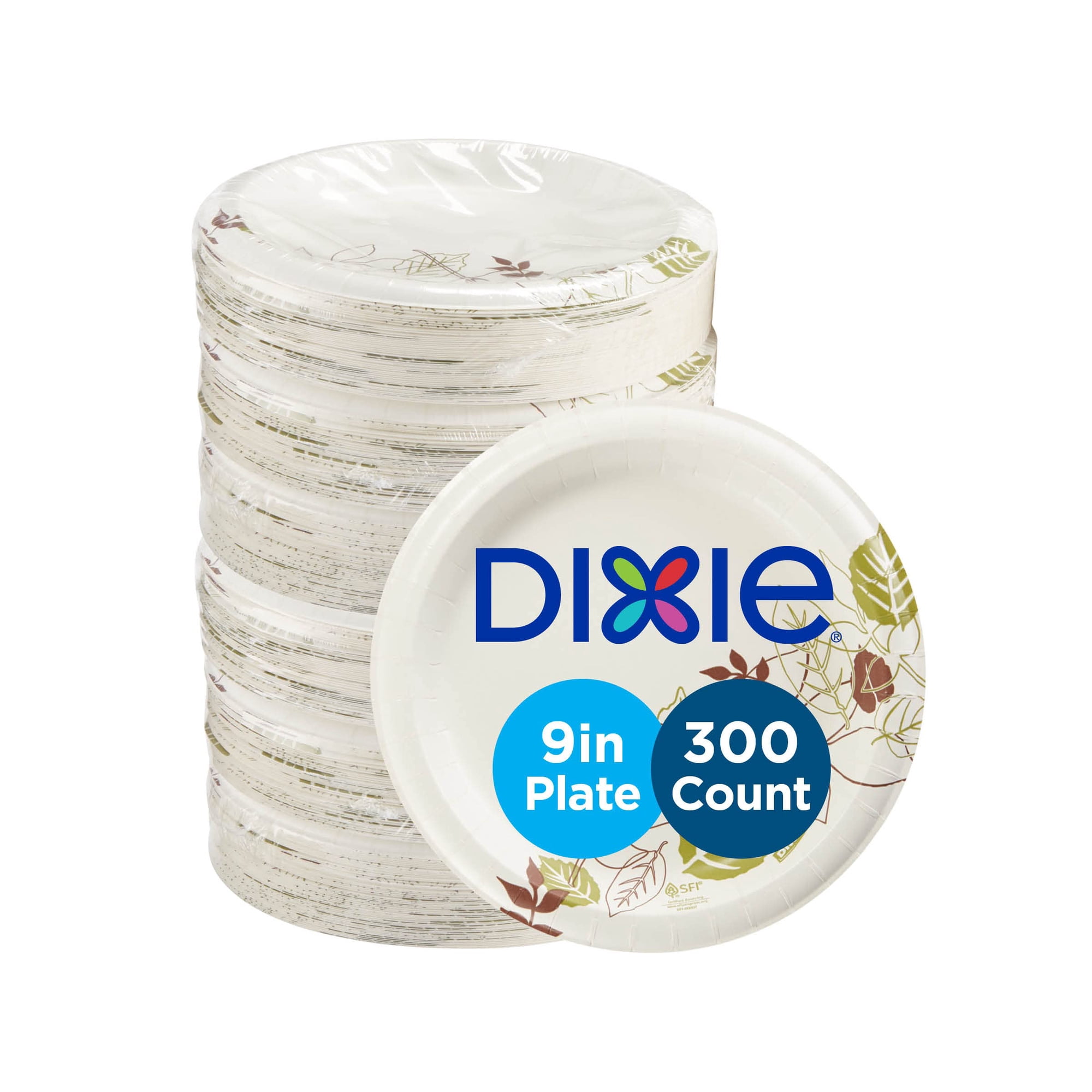 Paper Plates Dixie Ux9p300, 300 Platos De 8.5 Pulgadas, Color Blanco, Paquete De 6