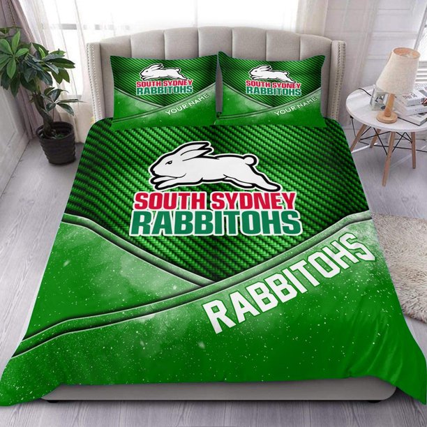 Sydney Rabbitohs NRL Bedding Doona Duvet Cover Kid MEN Gift Double Queen3-Piece Bedding Set