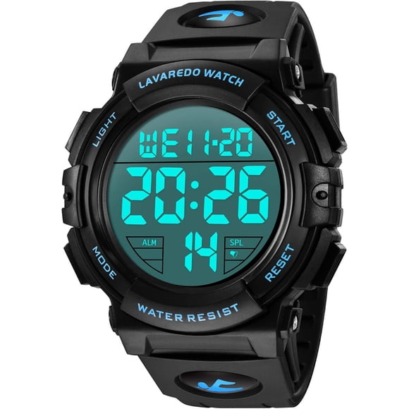 L LAVAREDO Reloj digital deportivo militar para hombre resistente al agua