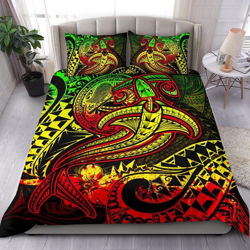 Milsleep - Juego De Cama Samoa Americana - Reggae Shark Polynesian Tattoo