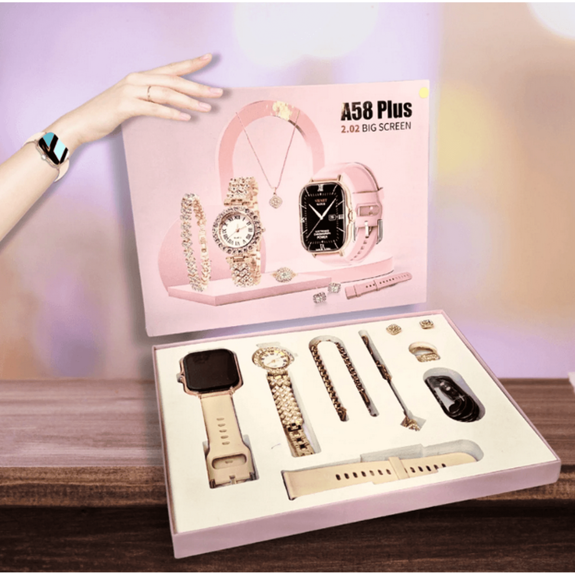 Tecnocasa - Smart Watch Reloj Y Set 7 En 1de Joyería A58 Plus