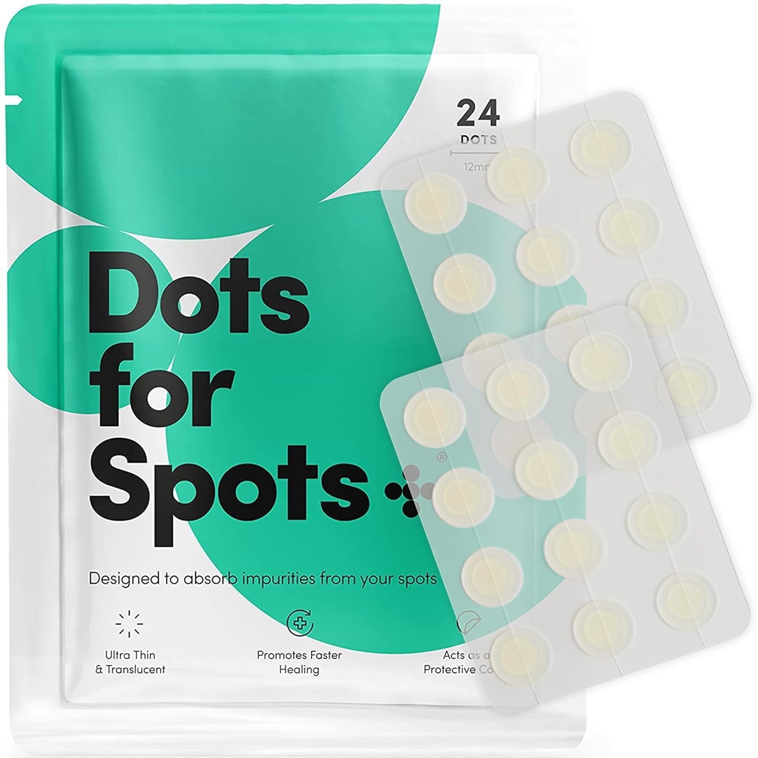 Pimple Patches Dots For Spots, Paquete De 24 Parches Hidrocoloides Para Acné