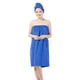 thumbnail image 1 of Conjunto de bata de spa para mujer, toalla de baño de microfibra suave, acogedora y absorbente con gorro turbante para secar el cabello., 1 of 5