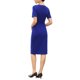 thumbnail image 3 of INSPIRE CHIC Vestido de Trabajo para Mujeres Cuello Cuadrado Manga Corta Abotonado Vintage Tubo Midi con Cinturón XS Azul Real, 3 of 6