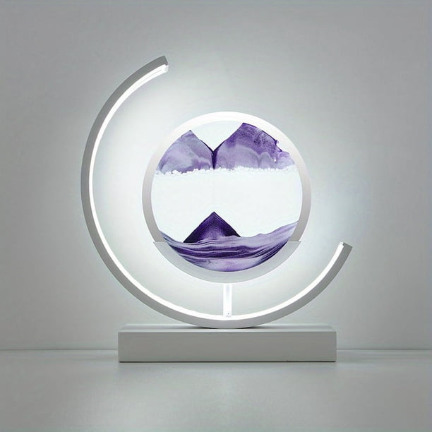 1pc Home Decor Hour Glass Dimmable Dynamic Quicksand Led Hourglass Desk Light Moving 3d Art Picture Flowing Quick Sand Table Lamp