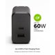 thumbnail image 4 of Bloque cargador USB C Mophie GaN de 60 W con puerto USB A, cargador de pared rápido para iPhone, iPa, 4 of 6