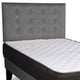 thumbnail image 2 of Cama 1 plaza completa Base americana + colchón de resortes + respaldo botones gris claro, 2 of 2