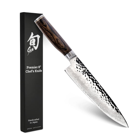 Cuchillo de chef Shun Premier de 8" VG-MAX Damasco Pakkawood