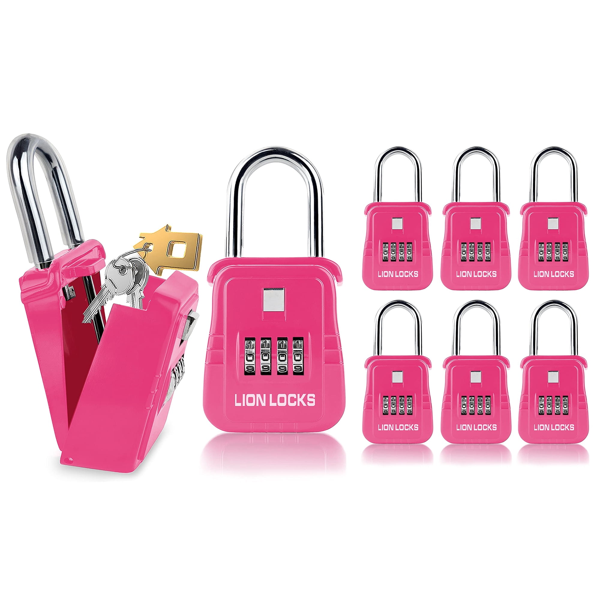 Caja Para Llaves Lion Locks 1500 Code Outdoor Con Capacidad Para 5 Llaves, Color Rosa