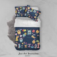 Milsleep - 3D Cartoon Animal Monsters Pattern Quilt Cover Set Ropa De Cama Set Funda Nórdica