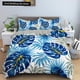 thumbnail image 1 of Tropical Leaves Butterfly Printed Duvet Cover Bedding Sets with Pillow Case Luxury Polyester Bedspread /King Size Gift Blue Bed Sheets, 1 of 5