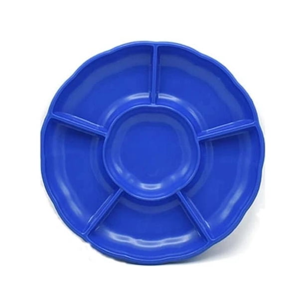 BANDEJA TIPO FLOR 3 PCS 30 CM Azul