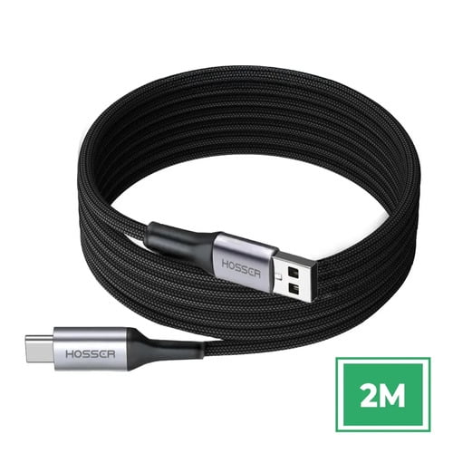 Cable Usb Tipo C To Usb 2 M iPhone Samsung Hosser Carga Rapi Negro