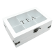 thumbnail image 1 of Caja porta té de madera 8 divisiones 32x19cm, 1 of 3