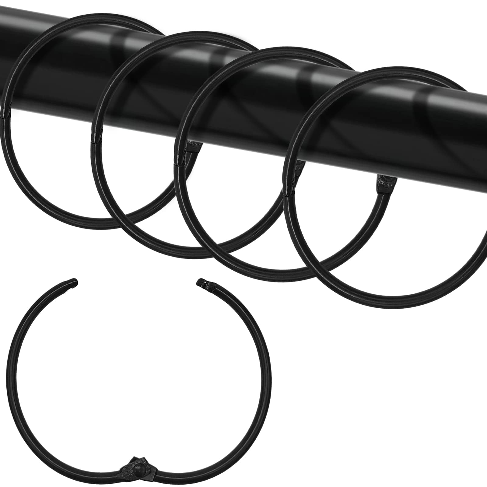 Ganchos Para Cortinas De Ducha Lularine, De Metal Inoxidable, 24 Unidades
